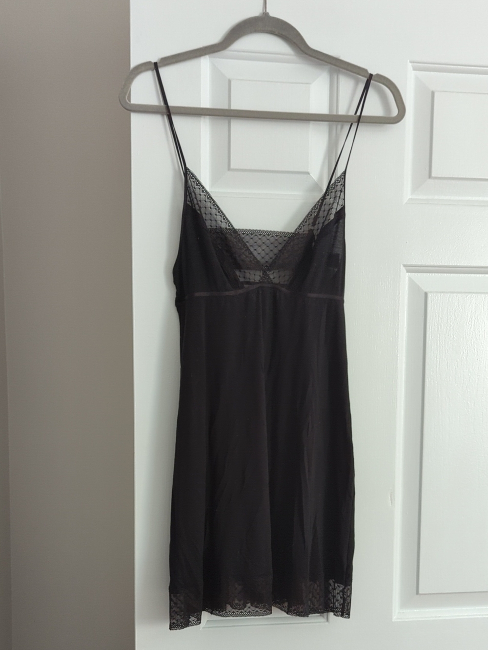 Victoria's Secret Black Lace-Trim Slip